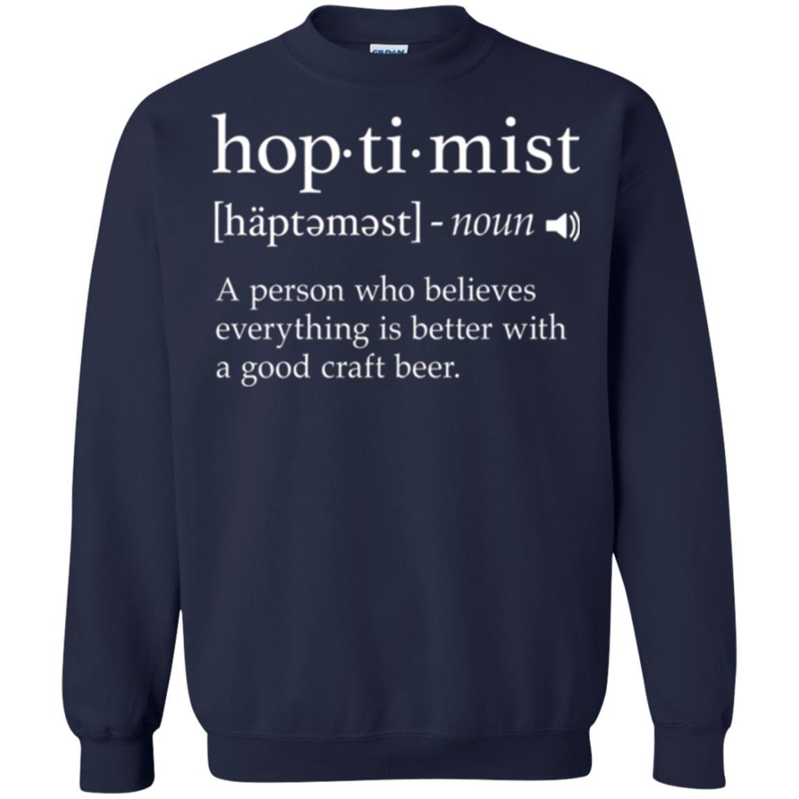 Beer Lover T-shirt Hoptimist Definition Navy