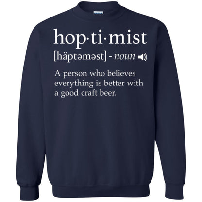 Beer Lover T-shirt Hoptimist Definition Navy