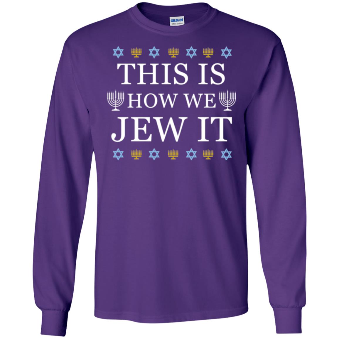 Funny Hanukkah T-shirt This Is How We Jew It Purple