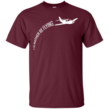 Airplane Pilot T-shirt I_d Rather Be Flying Maroon