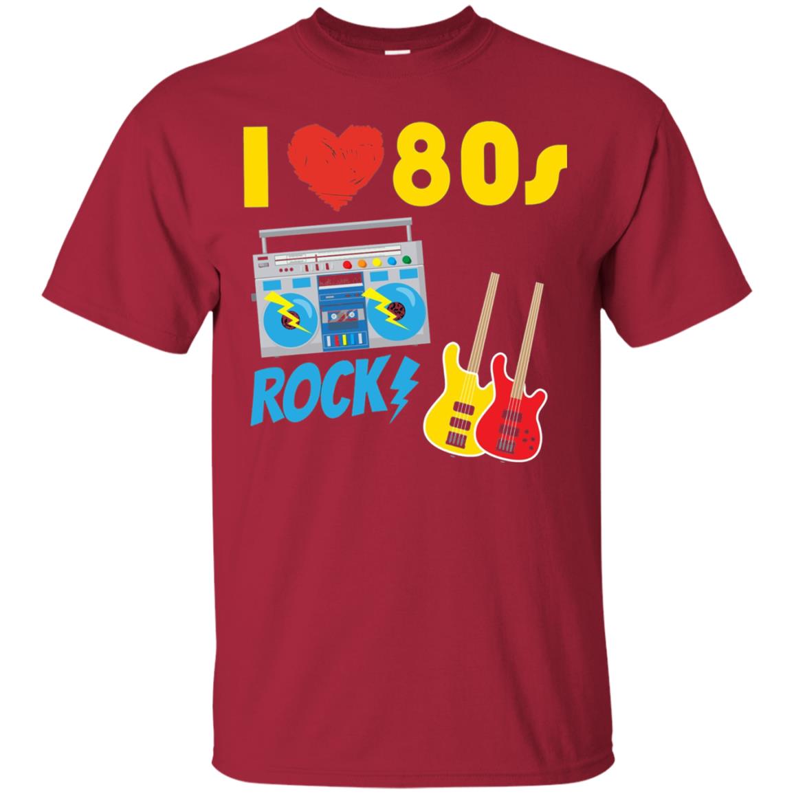 I Love The 80s Rock Eighties Shirt Cardinal