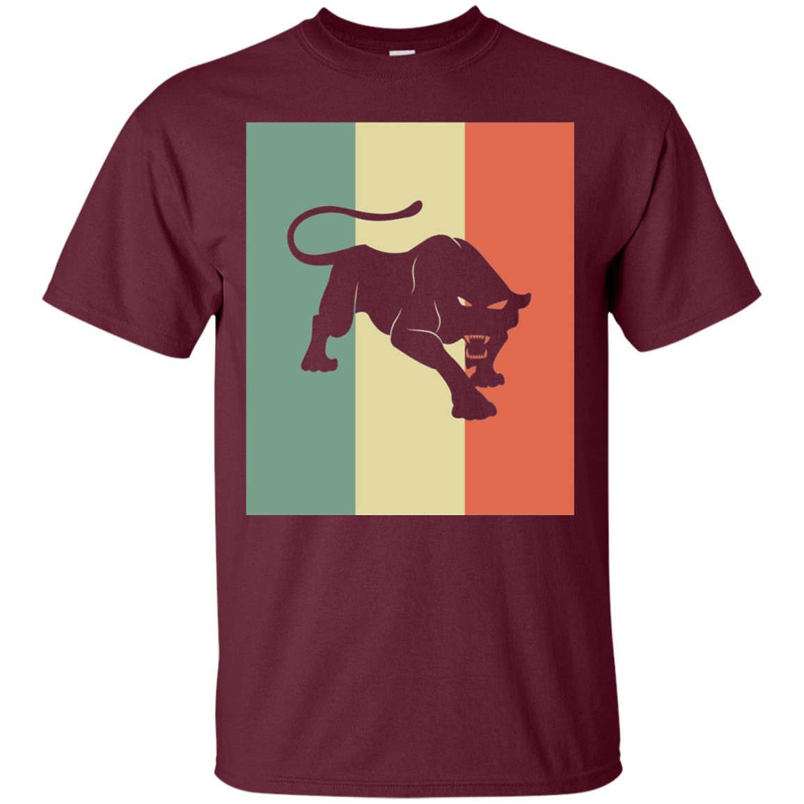 Black Panther Silhouette Gift Shirt Retro Vintage Classic Tee Maroon