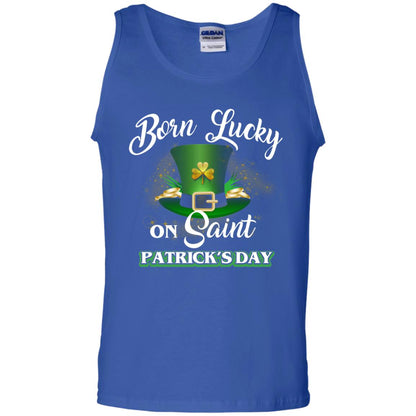 Born Lucky On Saint Patrick's Day T-shirt Royal