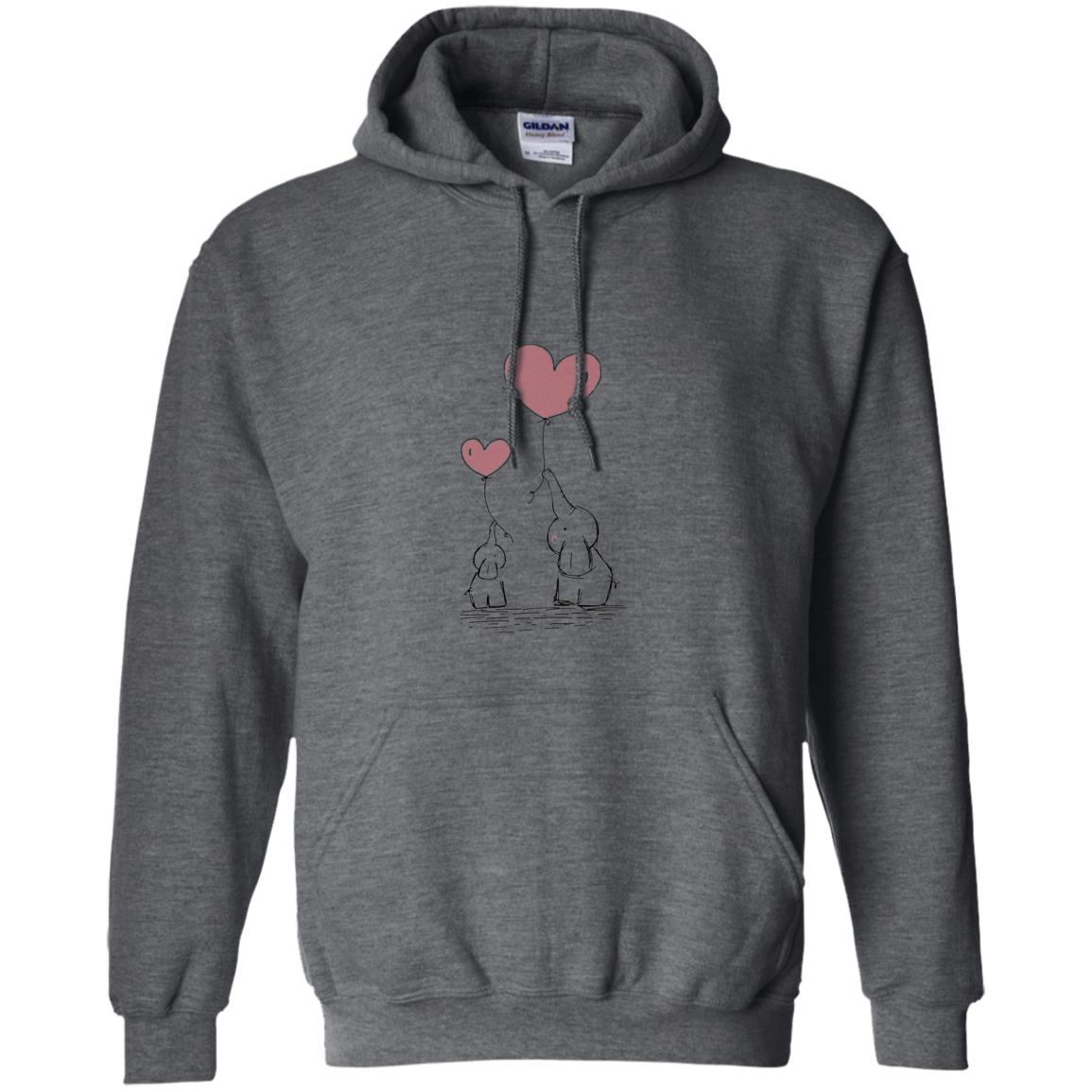 Elephants Mom Heart Balloons Family Shirt Dark Heather