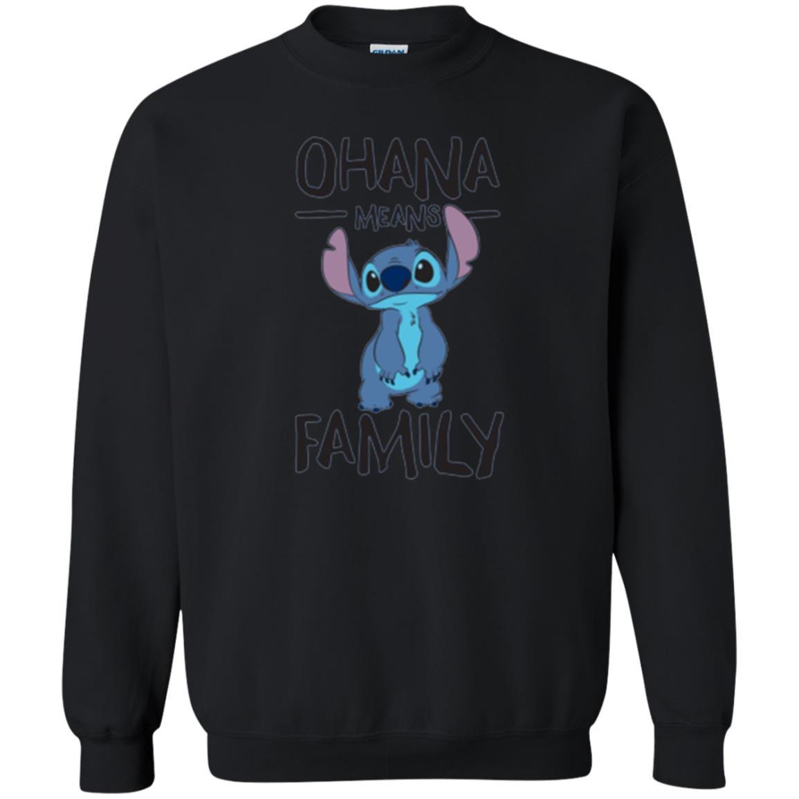 Disney Stitch T-shirt Ohana Means Family Black