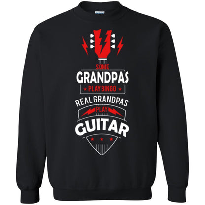Papa T-shirt Some Grandpas Play Bingo Real Grandpas Play Guitar T-shirt Black