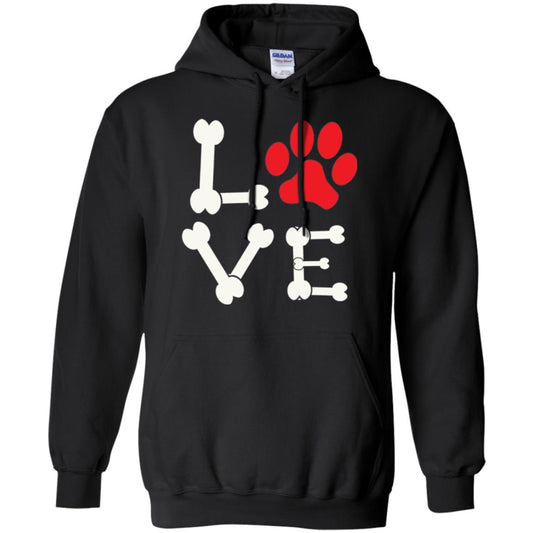 Dog Lover T-shirt Love My Dog Red Pawprint Black