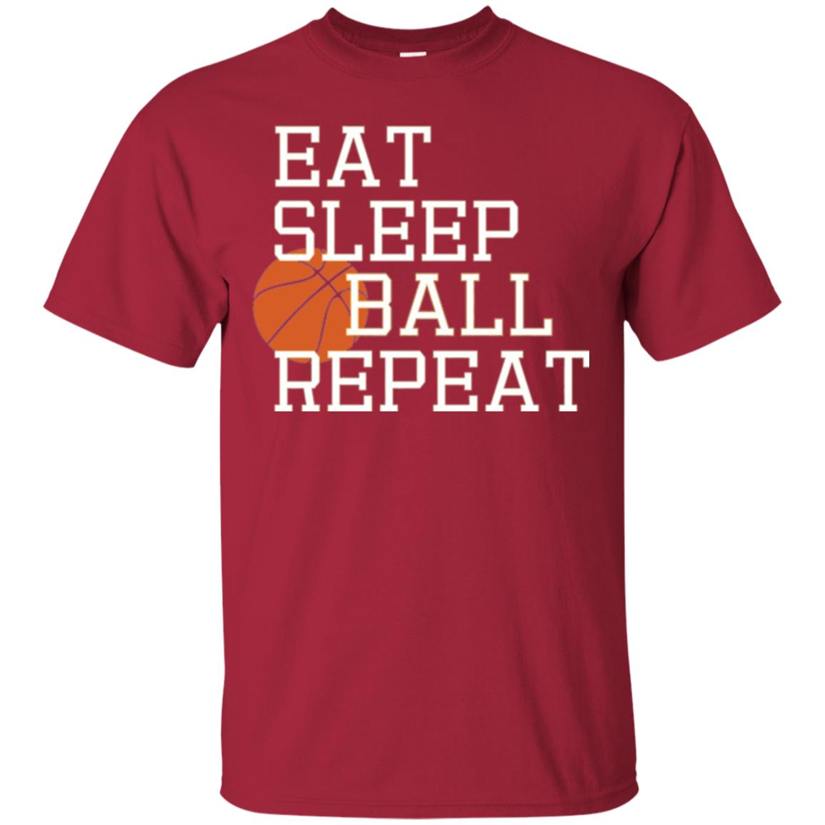 Basketball T-shirt Eat Sleep Basketball Repeat Cardinal