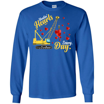 Valentines Day T-shirt Stealin' Hearts Every Day With Crane Royal