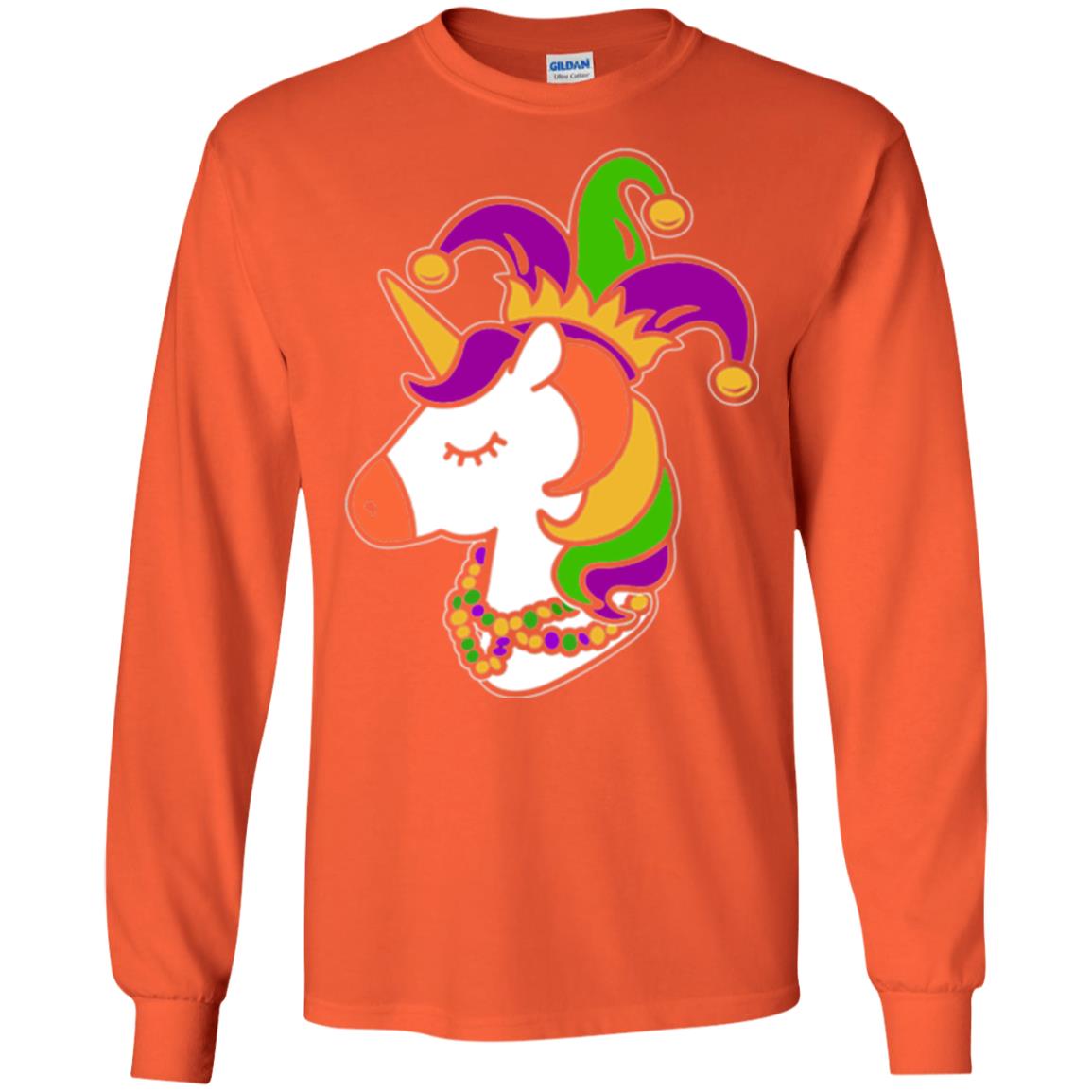 Mardi Gras Unicorn T-shirt Orange