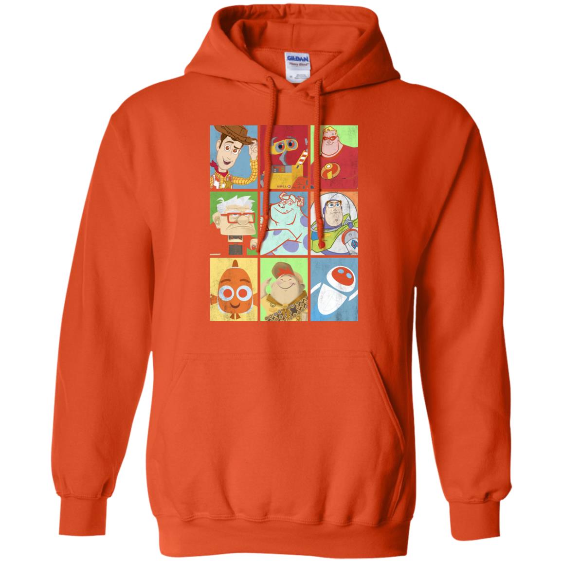 Epic Boxed Up Line Up Character Graphic T-shirt Orange