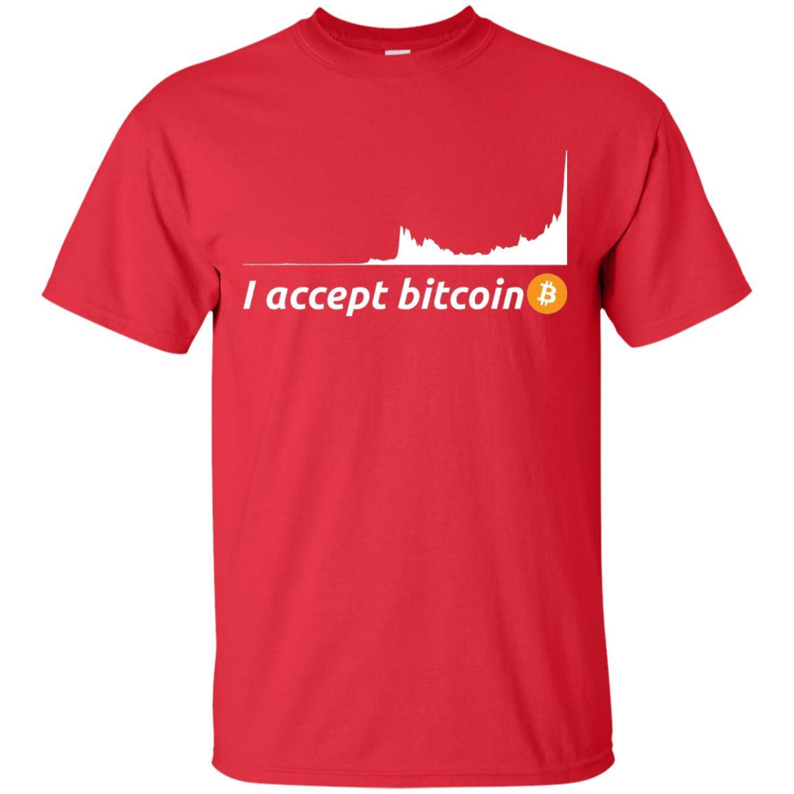 Cryptocurrency T-shirt I Accept Bitcoin Red