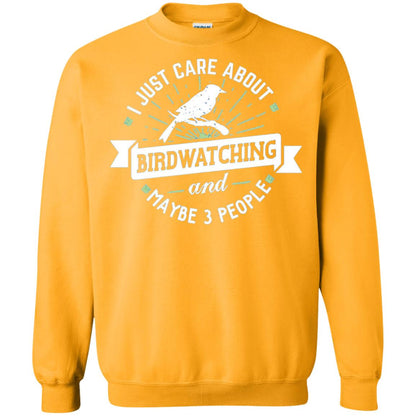 Birdwatching T-shirt I Just Care About Birdwatching Gold