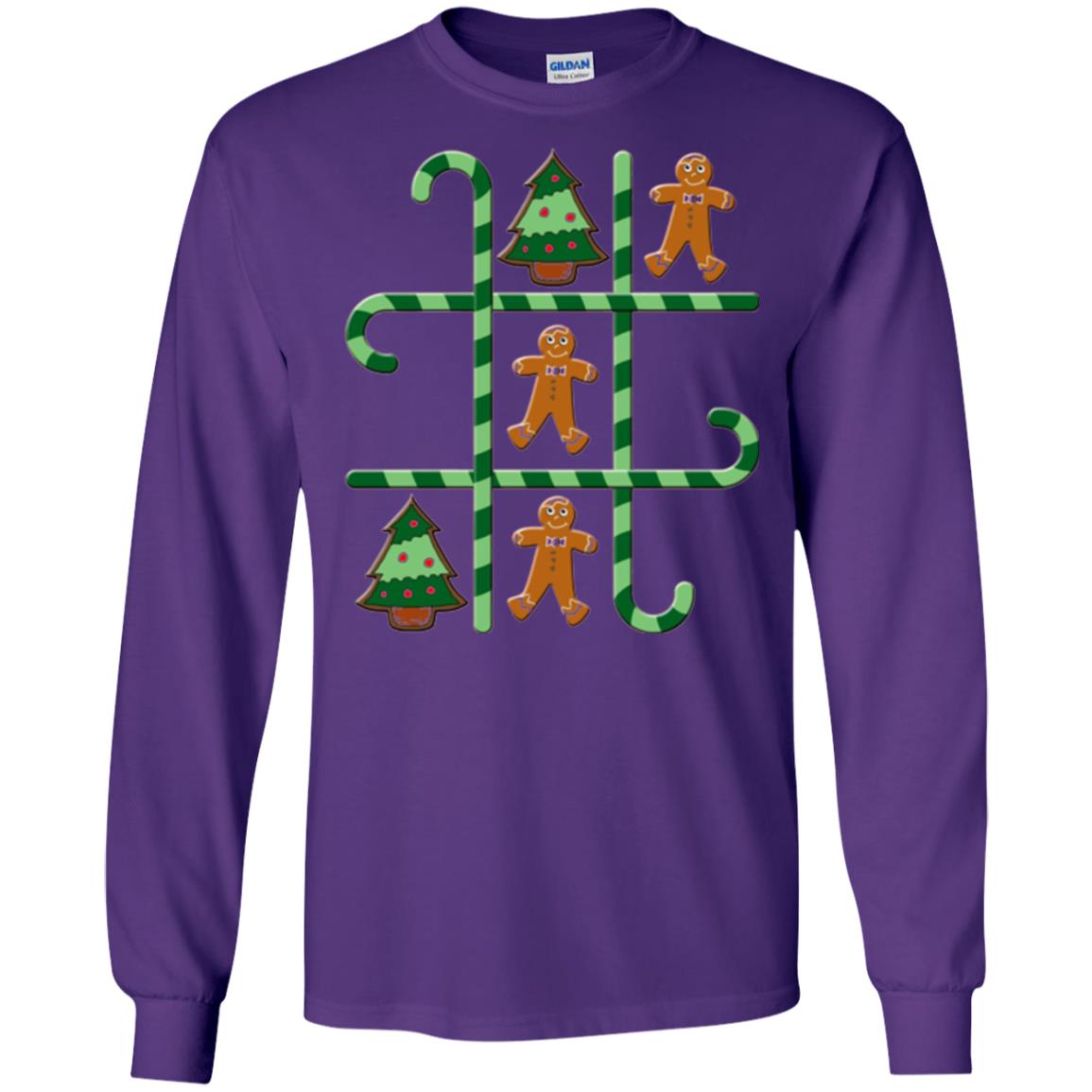 Christmas T-shirt Tic Tac Toe Board Game Purple