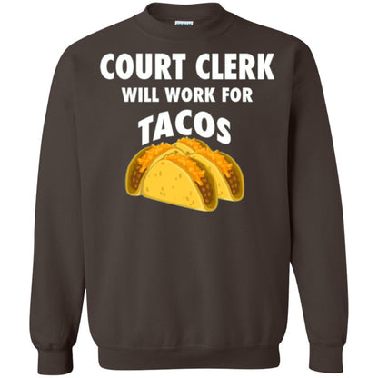 Court Clerk Will Work For Tacos T-shirt Dark Chocolate