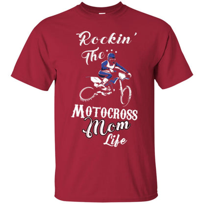 Rocking The Motocross Mom Life Mommy T-shirt Cardinal