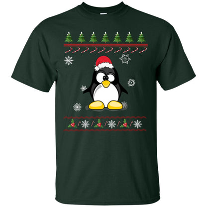 Penguin With Santa Hat Merry X-mas Ugly Christmas Gift Shirt For Mens Womens Kids Forest