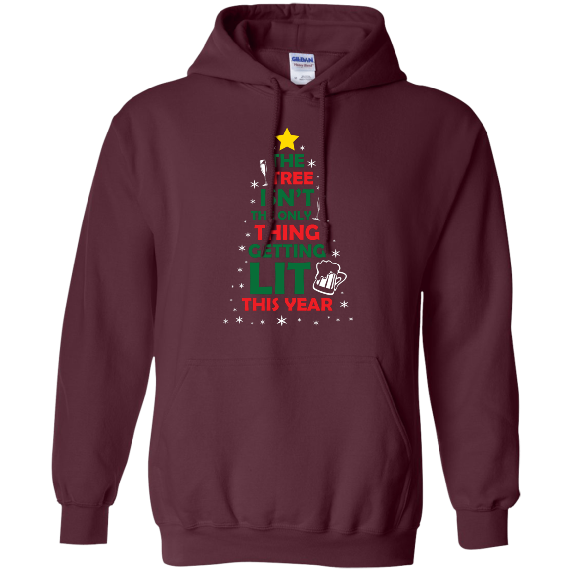Christmas T-shirt The Tree Isn't The Only Thing Getting Lit This Year Maroon