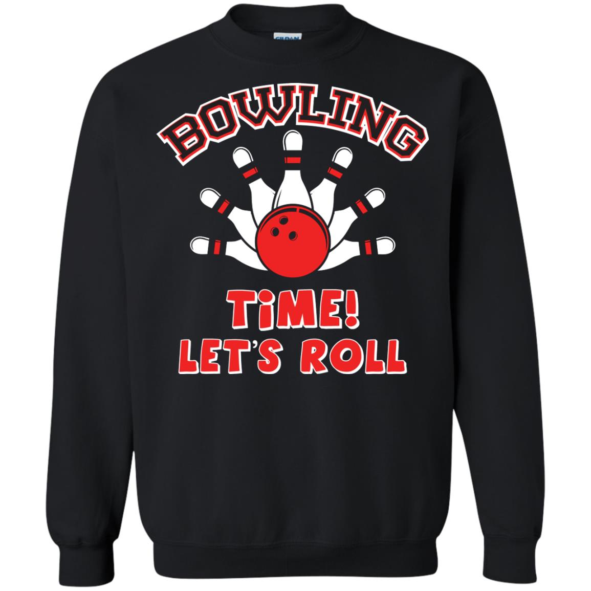 Bowling Lover T-shirt Time Let’s Roll Black