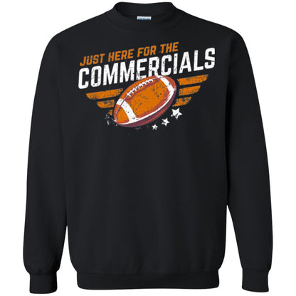 Football Lover T-shirt Just Here For The Commercials Black