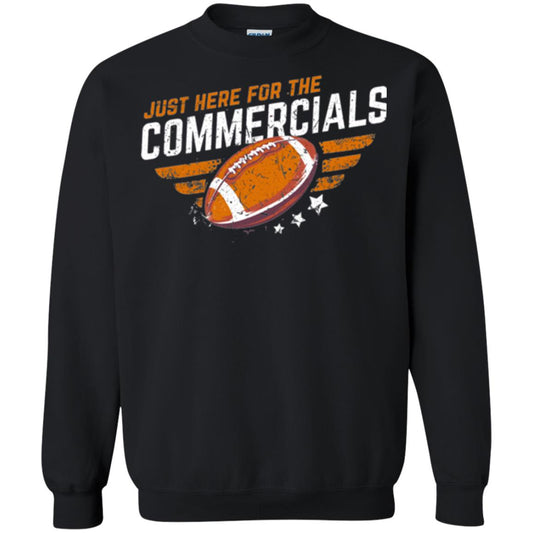 Football Lover T-shirt Just Here For The Commercials Black