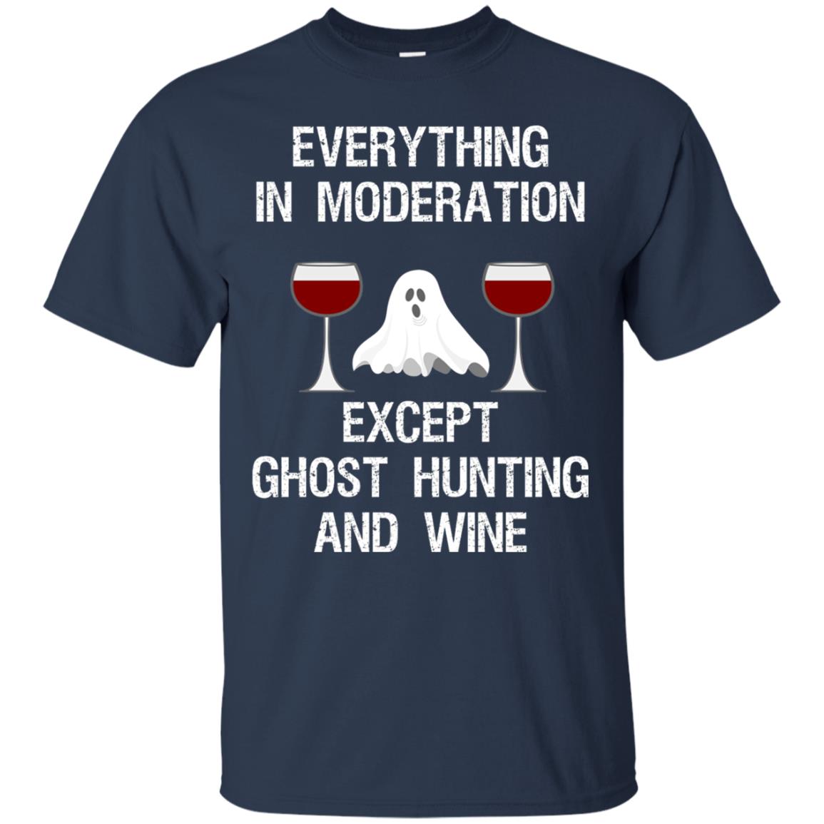 Ghost Hunting Shirt Ghost Hunting And Wine Navy