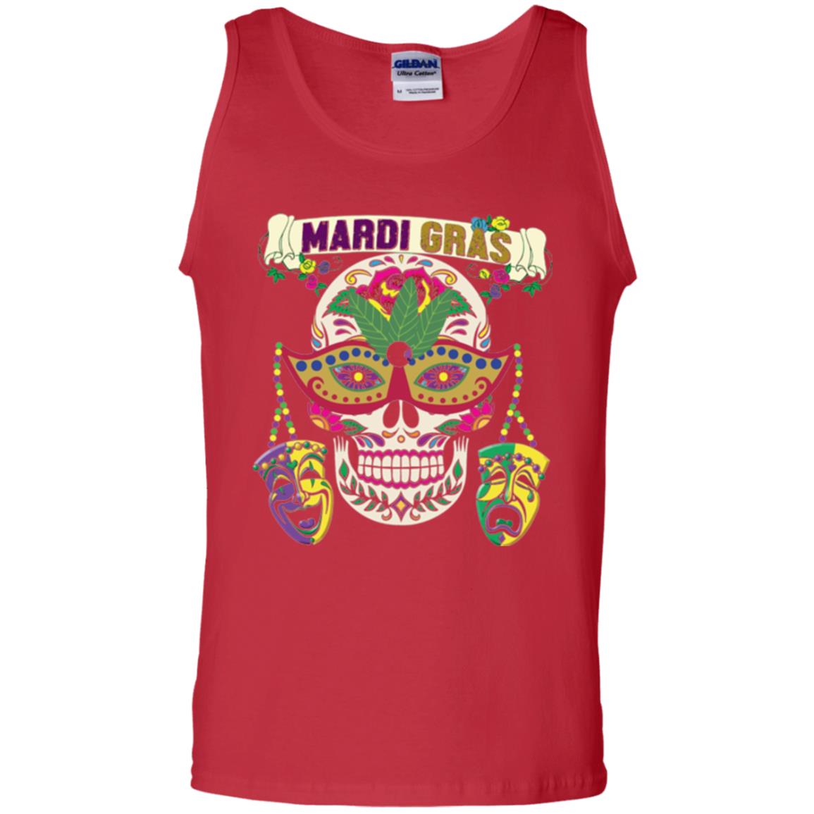 Mardi Gras Skull T-shirt Red