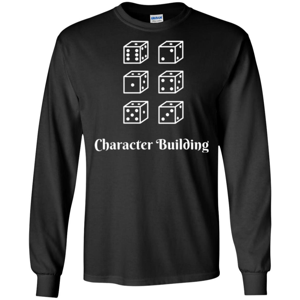 Gamer T-shirt Character Building Rolling Dice Black