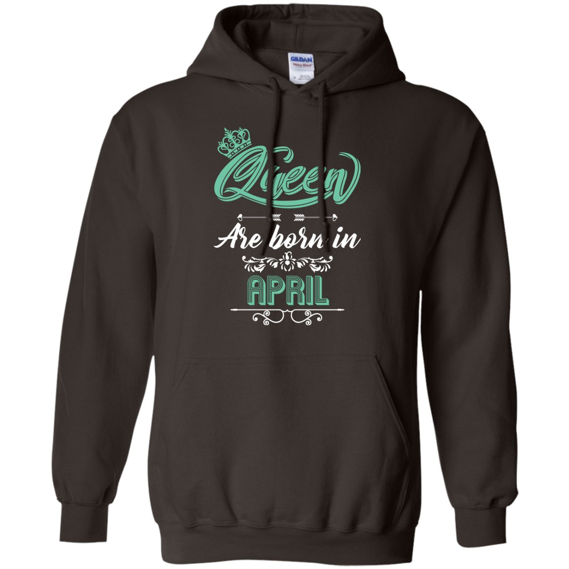 Brithday T-Shirt Queen Are Born In April Dark Chocolate