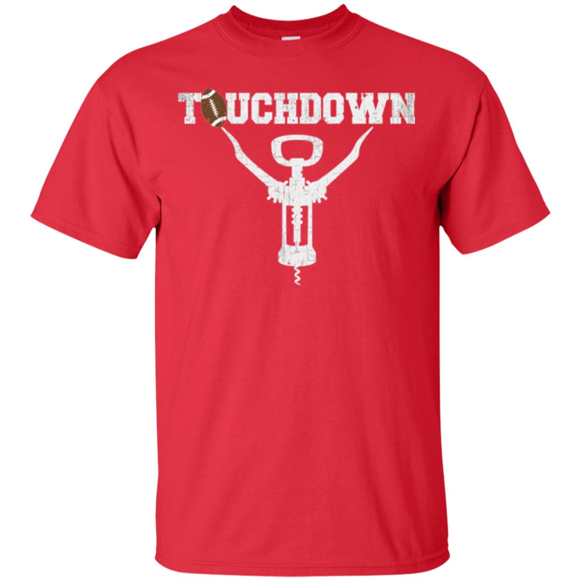 Football T-shirt Touchdown Funny Football Wine Lovers Red