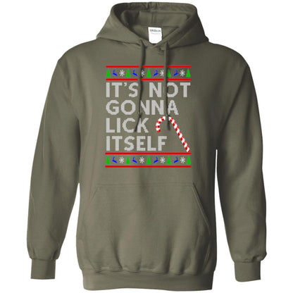 Christmas T-shirt It's Not Gonna Lick Itself Military Green