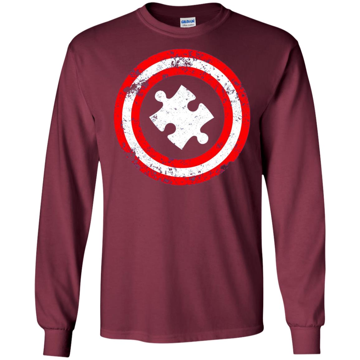 Captain Autism Superhero T-shirt Autism Awareness Maroon