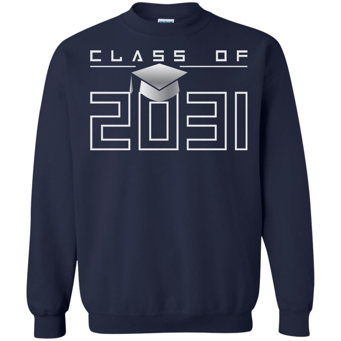 Class Of 2031 Kindergarten First Day Of School Graduate In 2031 Shirt Navy