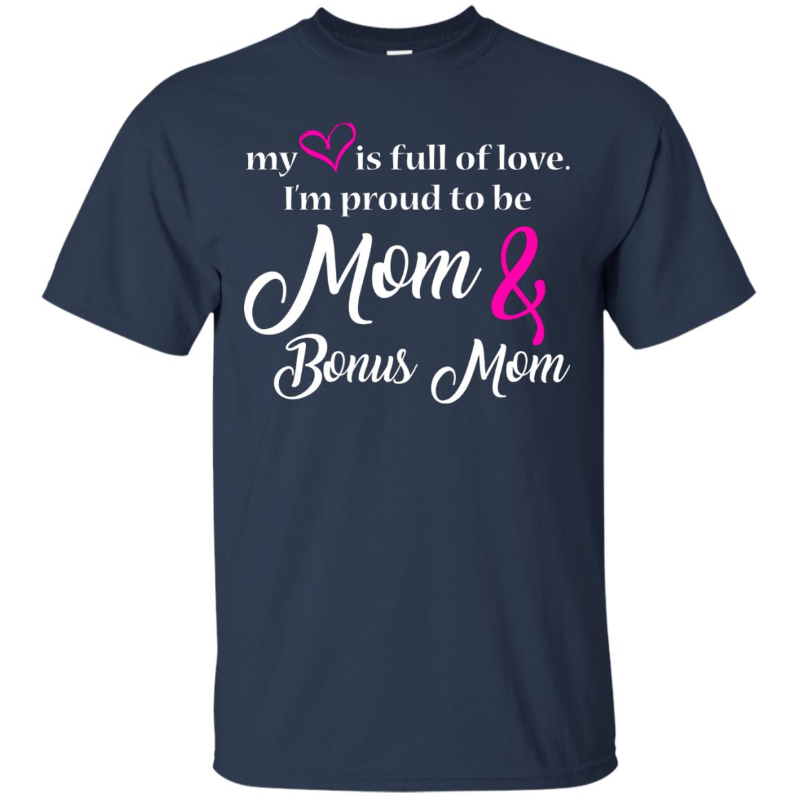 Mommy T-shirt My Heart Is Full Of Love Navy