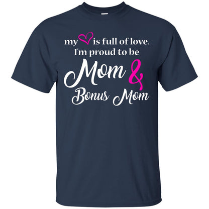 Mommy T-shirt My Heart Is Full Of Love Navy