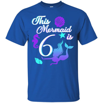 6th Birthday Shirt This Mermaid Is 6 Royal