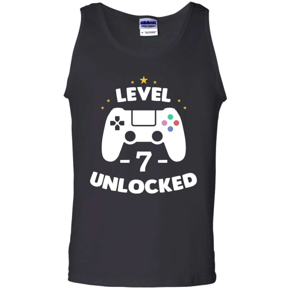 Level 7 Unlocked Gamer Seventh Birthday Party Shirt Black