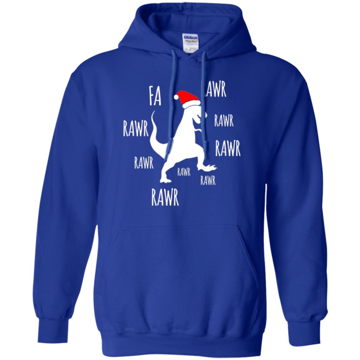 Christmas T-shirt Fa Rawr Rawr Funny T-rex Dinosaur Royal