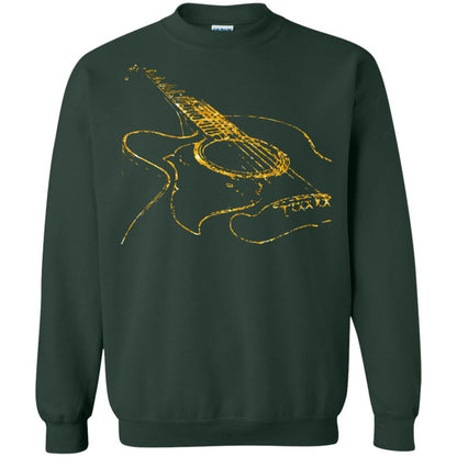 Guitar Gold Guitarist Gift Shirt For Mens Or Womens Forest Green