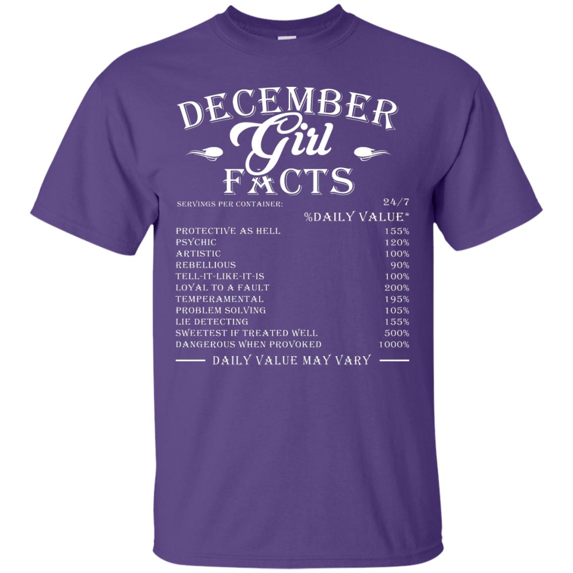 December Girl Facts T-shirt Purple