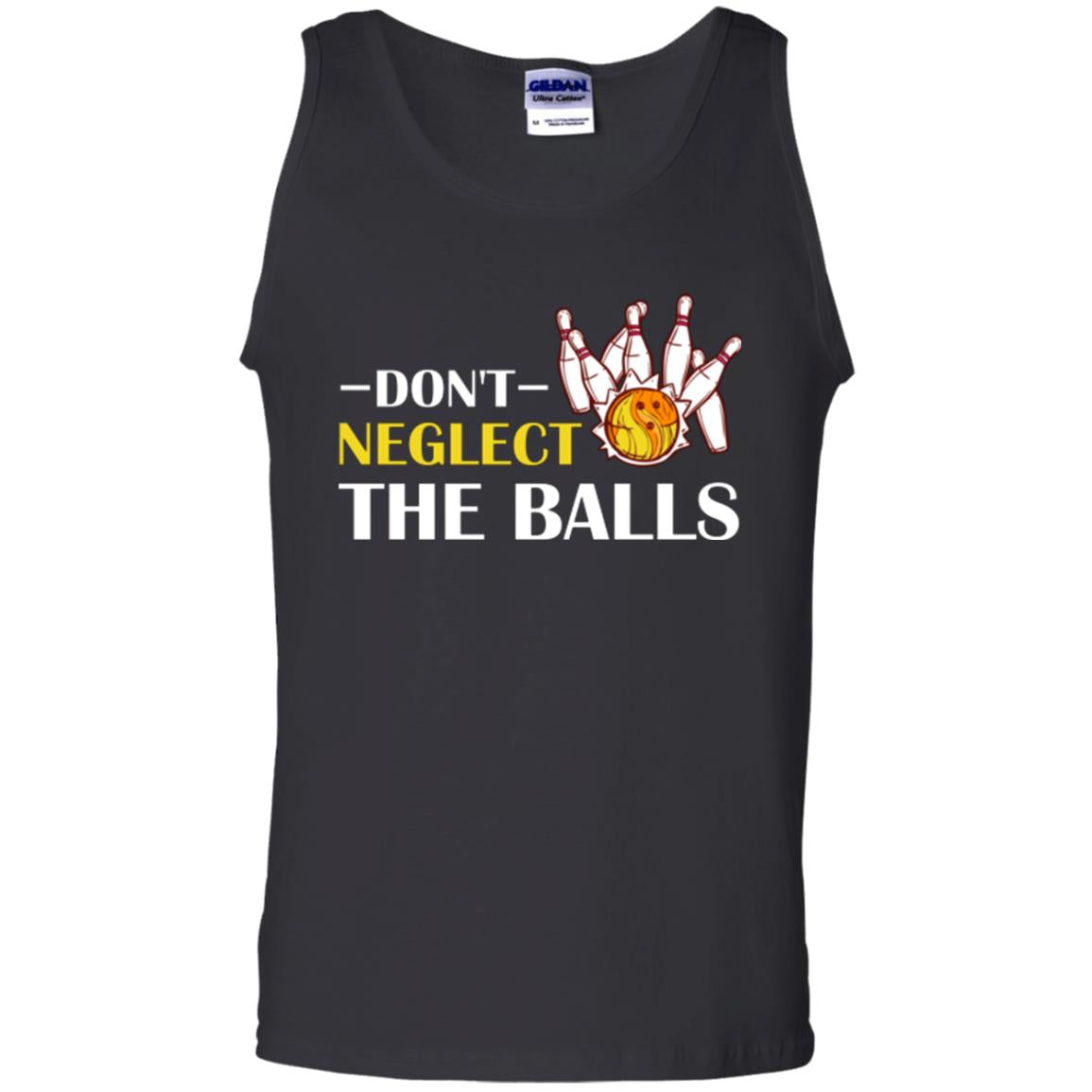 Bowling Lover T-shirt Don't Neglect The Balls Black