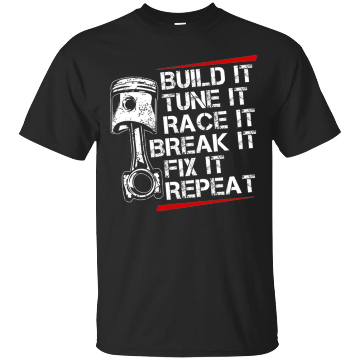 Racecar Steps T-shirt Build It Turn It Race It Black