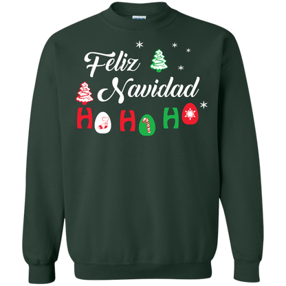 Chirstmas T-Shirt Feliz Navidad Ho Ho Ho Forest Green