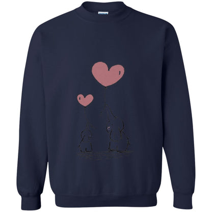 Elephants Mom Heart Balloons Family Shirt Navy