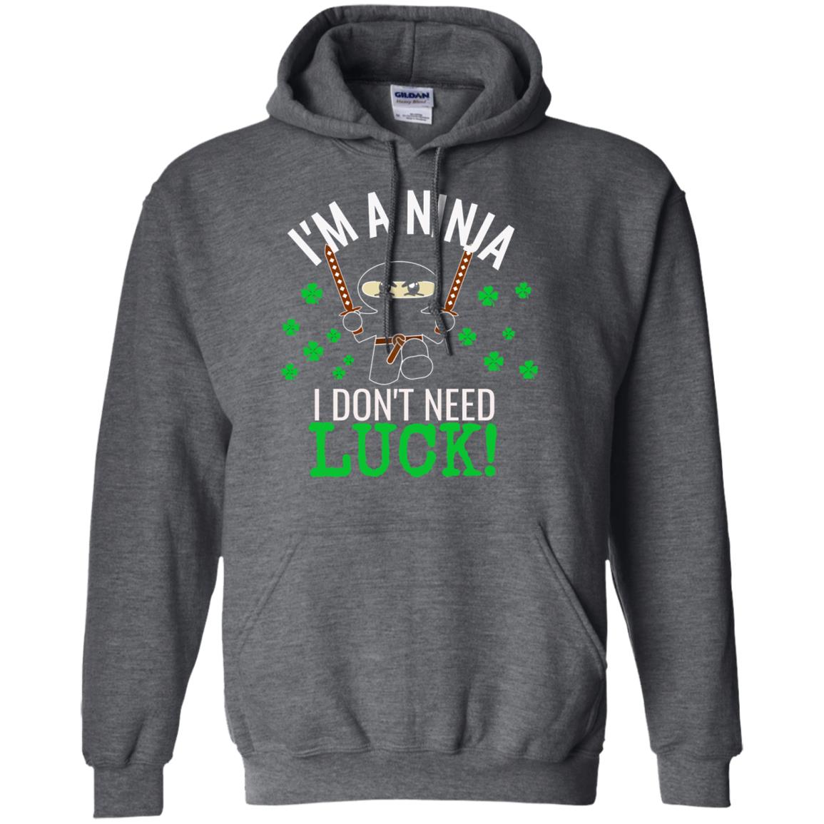 Ninja Luck Green St. Patrick_s Day T-shirt Dark Heather