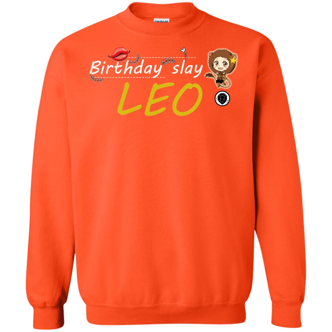 Cute Leo Girl Birthday Lip Slay T-shirt Orange
