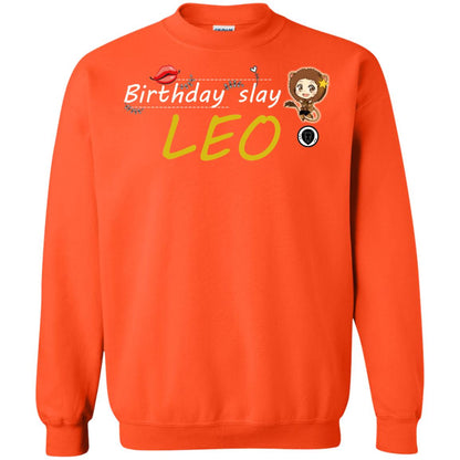 Cute Leo Girl Birthday Lip Slay T-shirt Orange