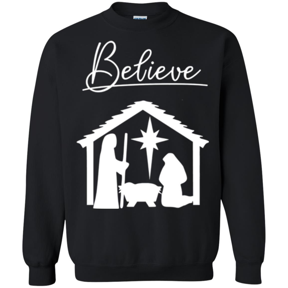 Christian Christmas T-shirt Believe Jesus Celebrate Black