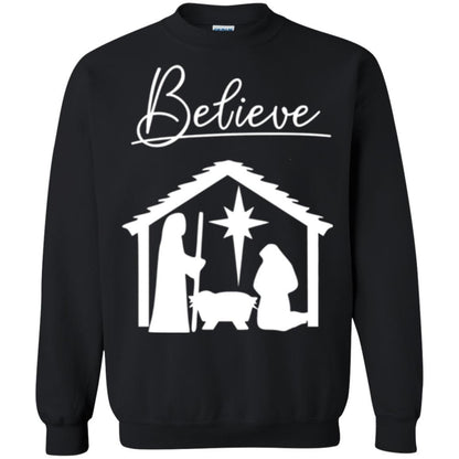 Christian Christmas T-shirt Believe Jesus Celebrate Black