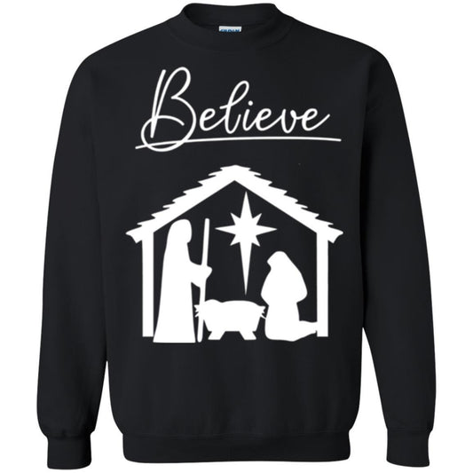 Christian Christmas T-shirt Believe Jesus Celebrate Black